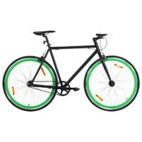 Vélo à pignon fixe noir et vert 700c 51 cm