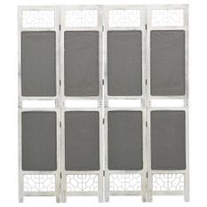 338555 4-Panel Room Divider Grey 140x165 cm Fabric