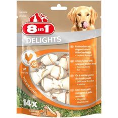 8IN1 Friandise os a mâcher Delight - Garni de poulet - 14 pieces - Pour chien de 2 a 12 kg