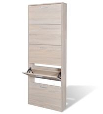 Armoire à chaussures en bois Puerto L 59 x H 169 x P 17 cm – 5 portes rabattables