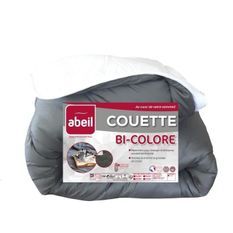 ABEIL Couette Bicolore - 200 x 200 cm - Blanc et gris