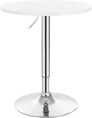 able de bar ronde WATTO Ø60 cm – Plateau pivotant 360°, hauteur réglable 70-91 cm, base acier