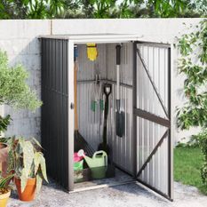 Abri à outils de jardin anthracite 88x89x161 cm acier galvanisé