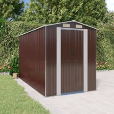 Abri de jardin Marron foncé 192x357x223 cm Acier galvanisé