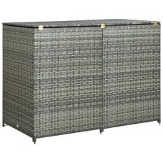 Abri de poubelle double Résine tressée Anthracite 148x77x111cm