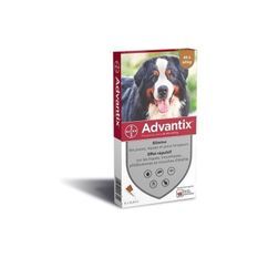 ADVANTIX 4 pipettes antiparasitaires - Pour tres grand chien de 40 a 60 kg - 4 x 6 ml