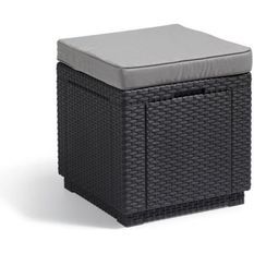 ALLIBERT BY KETER Pouf de rangement Cube Graphite 213785