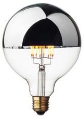 Ampoule rétro globe LED dimmable calotte argentée (E27)