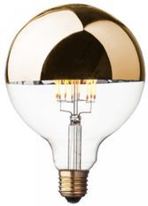 Ampoule rétro globe LED dimmable calotte dorée (E27)