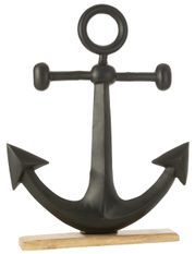 Ancre déco sur socle BLACK LOMBOK H 76 cm