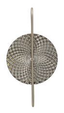Applique murale argentée 2 lumières design en métal et verre circulaire MADY