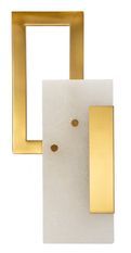 Applique murale cube métal doré verre satiné design géométrique