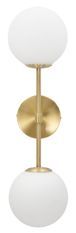 Applique murale design dorée double sphères verre blanc GLAMY DOPPIA