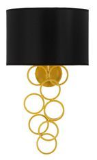Applique murale design dorée et abat-jour noir glamour RICH