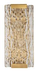 Applique murale Oblin métal doré verre 2 lumières design relief