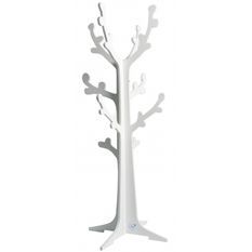 Arbre porte-manteau bois laqué blanc Cerisier
