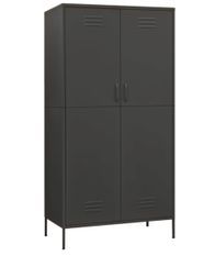 Armoire 1 penderie 4 étagères réglables Klako 90 cm - Acier mat