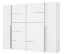 Armoire 2 portes battantes + 2 portes coulissantes - Blanc mat - L 270,3 x P 61,2 x H 210 cm - NARAGO