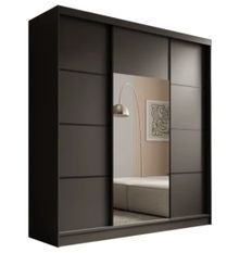 Armoire 3 portes coulissantes KERY 200 cm avec miroir – Design moderne