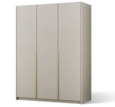 Armoire 3 portes KEVA 148 x 204 cm – Dressing moderne avec poignées métalliques dorées
