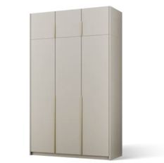 Armoire 3 portes KEVA 148 x 250 cm – Dressing grande hauteur avec poignées noires