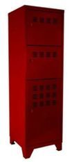 Armoire 3 portes métal rouge Naya L 40 x H 134 x P 40 cm
