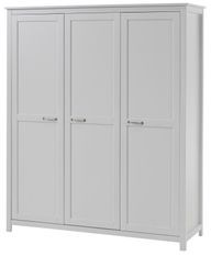 Armoire 3 portes pin massif blanc Carly