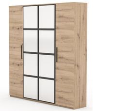 Armoire 4 portes avec miroir ADEN – Élégance, rangement et design moderne