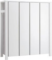 Armoire 4 portes pin gris et blanc Milano