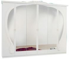 Armoire 6 portes bois brillant blanc Proud
