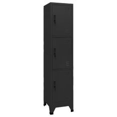 Armoire à casiers Noir 38x45x180 cm Acier