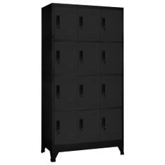 Armoire à casiers Noir 90x45x180 cm Acier