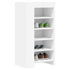 Armoire à chaussures blanc 52x37,5x100 cm bois d'ingénierie