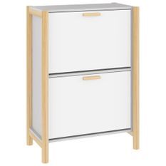 Armoire à chaussures Blanc 57,5x33x80 cm Bois d'ingénierie