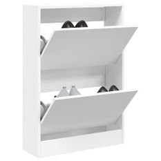Armoire à chaussures blanc 60x21x87,5 cm bois d'ingénierie
