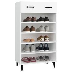 Armoire à chaussures Blanc 60x35x105 cm Bois d'ingénierie