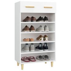 Armoire à chaussures Blanc 60x35x105 cm Bois d'ingénierie