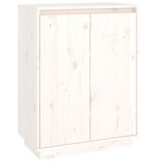 Armoire à chaussures Blanc 60x35x80 cm Bois de pin massif