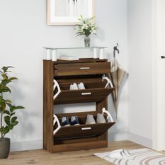 Armoire à chaussures Chêne marron 63x24x104cm Bois d'ingénierie