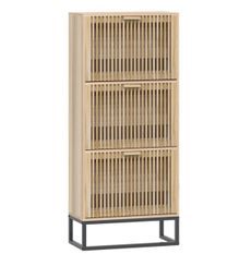 Armoire à chaussures en bois Dekiva L 52 x H 120 cm - Style naturel