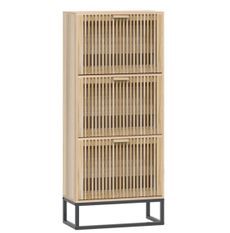 Armoire à chaussures en bois Dekiva L 52 x H 120 cm - Style naturel