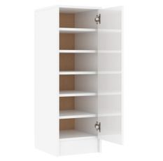 Armoire à chaussures en bois Kompo L 32 x P 35 x H 92 cm - Sobre et discréte