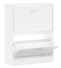 Armoire à chaussures en bois Puerto L 63 x H 81 x P 24 cm – 2 portes rabattables