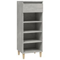 Armoire à chaussures Gris béton 40x36x105 cm Bois d'ingénierie