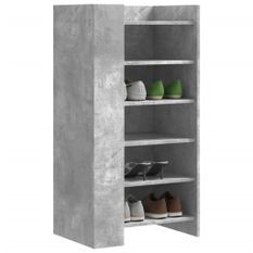 Armoire à chaussures gris béton 52x37,5x100cm bois d'ingénierie