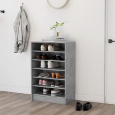 Armoire à chaussures Gris béton 60x35x92 cm 2