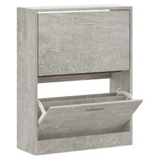 Armoire à chaussures Gris béton 63x24x81 cm Bois d'ingénierie