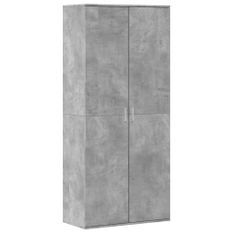 Armoire à chaussures Gris béton 80x39x178 cm Bois d'ingénierie