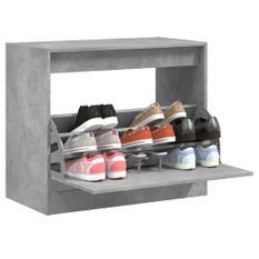 Armoire à chaussures gris béton 80x42x69 cm bois d'ingénierie