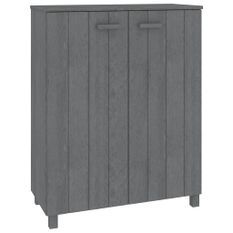 Armoire à chaussures HAMAR Gris foncé 85x40x108 cm Pin massif